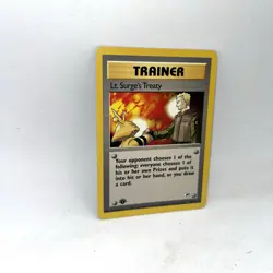 Pokemon TCG Lt. Surge's Treaty 112/132 1st Edition Gym Heroes WOTC Card - Image 2