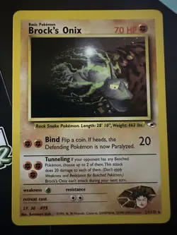 Brock's Onix 21/132, Gym Heroes, Pokemon TCG, Unlimited 2000, WOTC, Vintage, NM - Image 2