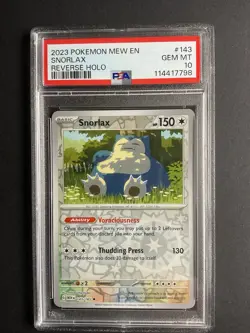 Snorlax 143 PSA 10 2023 Pokemon MEW EN Reverse Holo - Image 1