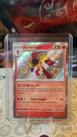 Pokemon TCG Armarouge Scarlet & Violet Paldean Fates Holo Shiny Rare Card #115 - Image 2