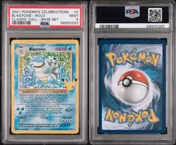 Pokemon Blastoise Holo Card 3/102 25th Anniversary Celebrations PSA 9 - Image 3