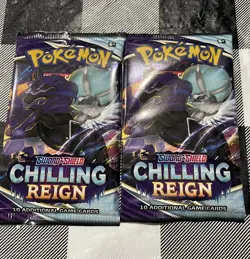 Pokemon 2021 Chilling Reign 10 Card Booster Pack New | 2 packs | 20 Total Cards - Image 1