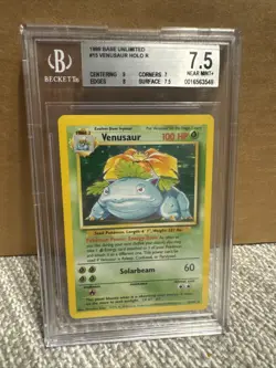 Pokemon TCG Venusaur Base Set Holo Rare Card 15/102 Vintage Unlimited - Image 1