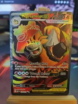 Pokemon TCG Mega Evolution Mega Camerupt EX Full Art Ultra Rare Card 156/132 NM - Image 1