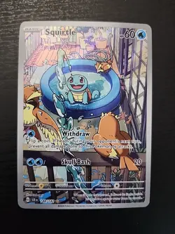 Pokemon TCG Squirtle Stellar Crown Illustration Card 148/142 Near Mint - Image 1