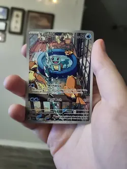 Pokemon TCG Squirtle Stellar Crown Illustration Card 148/142 Near Mint - Image 2