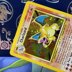 Charizard 4/130 Holo SWIRL Base Set 2 Pokemon Card HP - Image 5