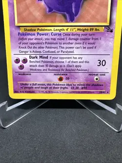 Vintage Pokemon TCG Gengar #20 Non Holo Base Fossil Set Card - Image 4