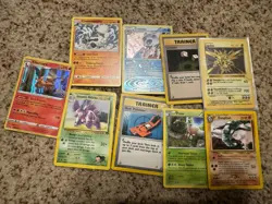 Pokemon Lot of 9 Cards Vintage Cards Rares & Holos WOTC Mix Of Series Charizard - Image 1