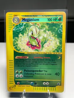 2002 Pokemon TCG Meganium Expedition Base Set Reverse Holo Rare Card 18/165 MP - Image 1