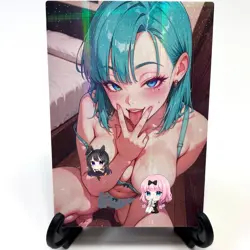 Dragon Ball Z Bulma Sexy Anime Waifu Girl Doujin Lewd Goddess Story Holo Card - Image 2