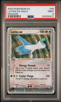 2003 Pokemon EX Latios EX Holo Dragon PSA 9 Mint #94 Ultra Rare - Image 1