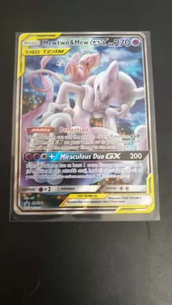 Pokemon TCG Mewtwo & Mew GX SM191 Tag Team Black Star Promo Sun & Moon NM+ Mint - Image 1