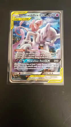 Pokemon TCG Mewtwo & Mew GX SM191 Tag Team Black Star Promo Sun & Moon NM+ Mint - Image 2