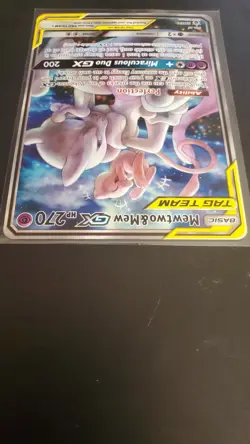 Pokemon TCG Mewtwo & Mew GX SM191 Tag Team Black Star Promo Sun & Moon NM+ Mint - Image 4