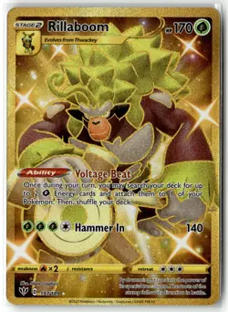 Rillaboom ? 197/189 Holo Rare Secret Darkness Ablaze 2020 Pokemon NM - Image 1