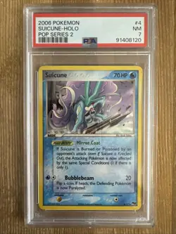 Pokemon POP Series 2 Holo Rare Suicune 4/17 - PSA 7 - Image 1