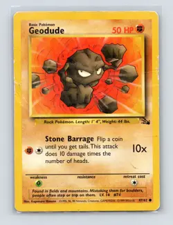 Pokemon TCG Geodude 47/62 Fossil Unlimited HP - Image 1