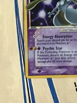 Pokemon Mewtwo Gold Star EX Holon Phantoms Holo Ultra Rare #103/110 - Image 4