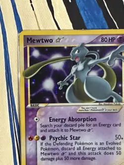 Pokemon Mewtwo Gold Star EX Holon Phantoms Holo Ultra Rare #103/110 - Image 5
