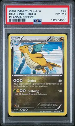 2013 POKEMON PLASMA FREEZE DRAGONITE #83 HOLO PSA 8 NEAR MINT #112754518 - Image 1