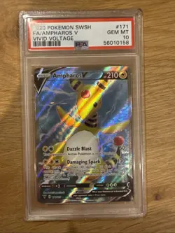 2020 Pokemon SWSH Fa/Ampharos V Vivid Voltage PSA 10 - Image 1