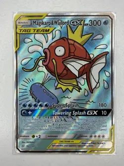 Pokemon SM Team Up Holo Card Magikarp Wailord GX Alternate Full Art 161/181 - Image 1