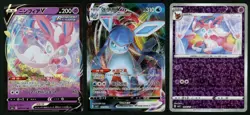 Pokemon TCG 3 Card Singles Lot JPN/CN Sylveon V Glaceon VMAX Sylveon Sparkle NM! - Image 1