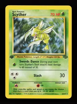 Scyther 1st Edition 26/64 Rare Jungle Pokemon Card - Image 1