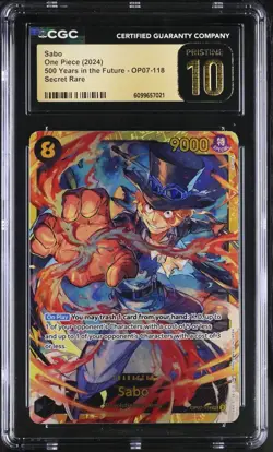CGC PRISTINE 10 Sabo OP07-118 SEC 500 Years in the Future - ONE PIECE Card Game - Image 1