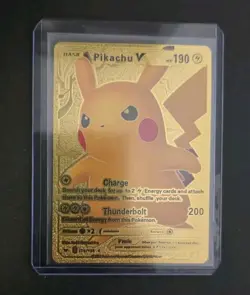 Pokemon Pikachu V Gold Foil Fan Art 170/185 Custom Card - Image 1