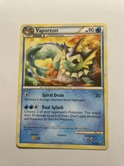 Pokemon Vaporeon 43/90 Undaunted 2010 TCG Non-Holo Card - Image 1