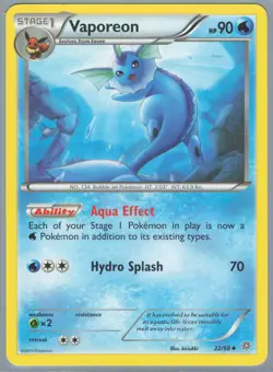 Pokemon Card: Vaporeon 22/98 XY Ancient Origins Set! - Image 1