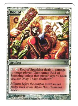Magic The Gathering MTG - Unhinged UNH 2004 - #127 Rod of Spanking NM FOIL x1 - Image 1