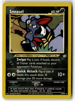 Sneasel ? 24/64 Rare Neo Revelation 2001 Pokemon NM - Image 1