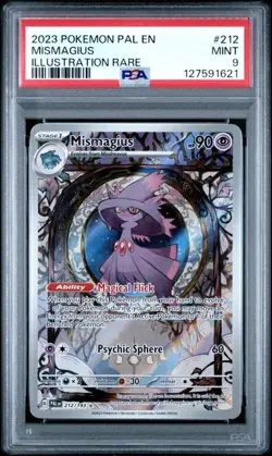2023 POKEMON PALDEA EVOLVED PAL EN #212/193 MISMAGIUS ILLUSTRATION RARE PSA 9 - Image 1