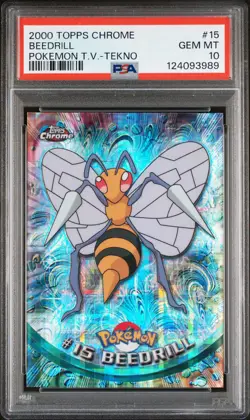 2000 TOPPS CHROME POKEMON T.V. TEKNO #15 BEEDRILL PSA 10 - Image 1