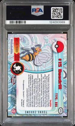 2000 TOPPS CHROME POKEMON T.V. TEKNO #15 BEEDRILL PSA 10 - Image 2