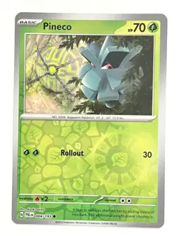 Pineco 004/193 Reverse Holo Common Paldea Evolved Pokemon - Pack Fresh Near Mint - Image 3