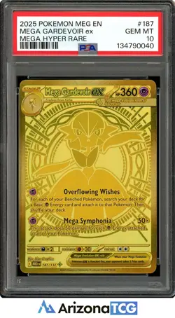 Pokemon 2025 Mega Gardevoir ex 187 Mega Evolution Mega Hyper Rare GEM MT PSA 10 - Image 1