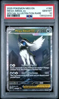 2025 Pokemon MEG EN Mega Absol ex #180 PSA 10 GEM MINT Special Illustration Rare - Image 1
