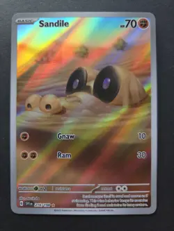 Pokemon TCG Sandile 216/198 Scarlet & Violet Base Set Holo Illustration Rare - Image 2