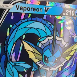 Pokemon Vaporeon Stained Glass Custom Made Fan Art Holo - Image 2