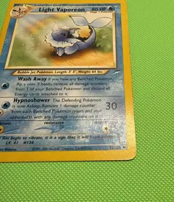 Pokemon TCG Light Vaporeon Regular 52/105 MP Condition - Image 5