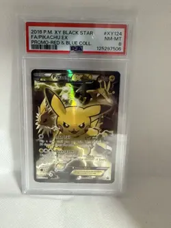 Pokemon Pikachu EX Black Star Promo XY124 Near Mint PSA 8 - Image 1