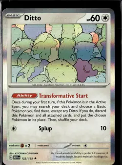 Pokemon Ditto 132/165 151 Holo Rare 5 Card Lot - Image 1