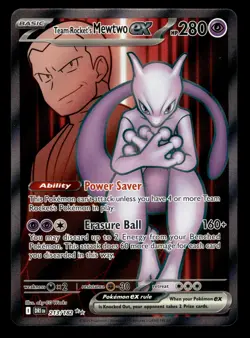 Team Rocket's Mewtwo ex 213/182 Ultra Rare Destined Rivals Pokemon Card - Image 1