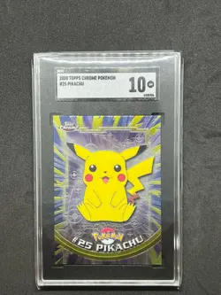 Pokemon 2000 Topps Chrome Pikachu #25 SGC 10 Gem Mint - Image 1