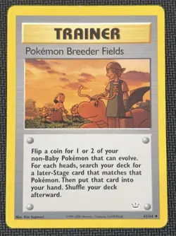 Pokemon Breeder Fields #62/64 Pokemon Neo Revelation 2001 Uncommon Trainer - Image 1