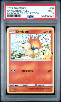 2021 Pokemon Mcdonalds Promo Cyndaquil HOLO Card *MINT PSA 9 - Image 1